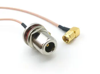 20pcs N дамски преграда към SMA правоъгълен мъжки кабел с косичкой RG316 20 см/30 см/50 см Изображение