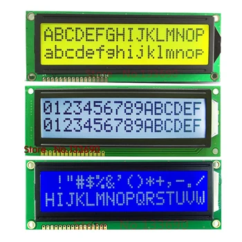 5 В Голям LCD дисплей 1602 16x2 с най-големият символ на Голям размер FSTN Сив/син/Жълт Дисплей 122*44 мм HD44780 WH1602L1 AC162E LMB162GBY Изображение