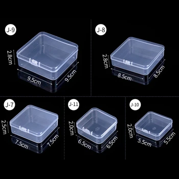 5шт Мини пластмасова Кутия за Съхранение на Преносим Контейнер за бижута, Калъф за съхранение на обици, Органайзер за съхранение на лекарства, Инструмент за домашно съхранение Изображение