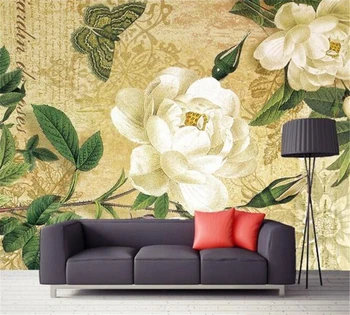 beibehang 3D потребителски красиви романтични тапети фреска на дома, градината живопис с маслени бои дневна спалня ТЕЛЕВИЗИЯ фон на стената Изображение