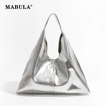 MABULA, луксозен дизайн, модни дамски чанти през рамо, чанта от мека изкуствена кожа, ежедневни чанти-тоут голям капацитет, дамски проста чанта Изображение