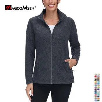 MAGCOMSEN, леки женски флисовые якета, дамски спортни топли жилетки, всекидневни пуловер с висока воротом, палта, спортни върхове Изображение