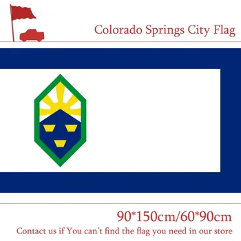 Знаме на град Колорадо Спрингс, САЩ 3x5 фута 90 * 150 см, флаг 60*90 см, изработени по поръчка висококачествени банери от полиестер Изображение