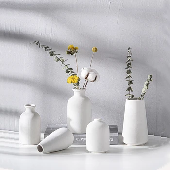 Проста и ретро идиличен керамична ваза с вятъра, Украса за масата за вечеря, Сватба бижута, ваза за дневна в скандинавски стил Изображение